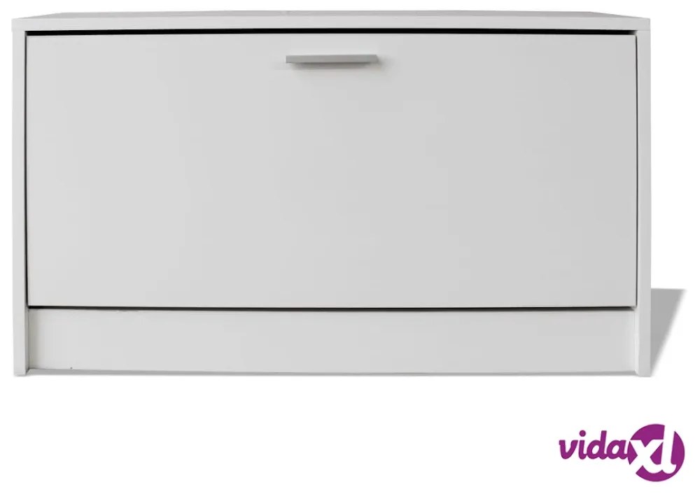 vidaXL Panca con Scarpiera Bianca 80x24x45 cm
