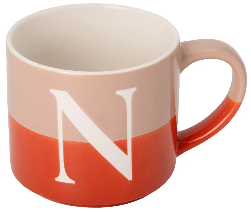 Tazza lettera N arancio 400 ml Blend Collection