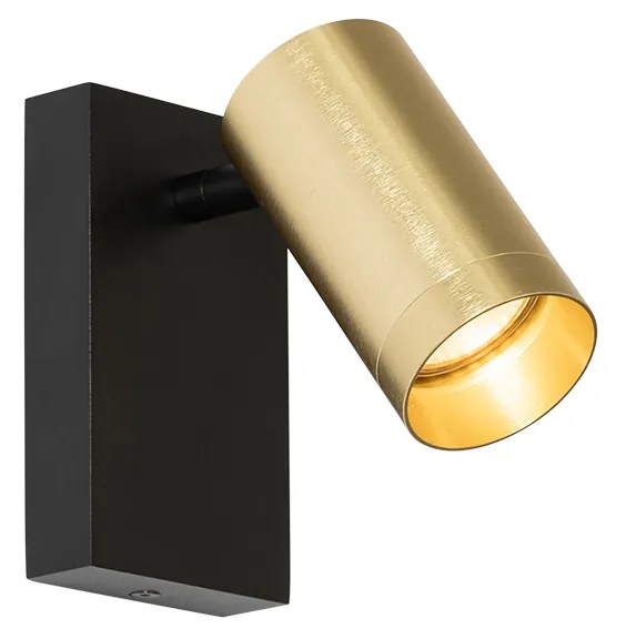 Applique da parete nera con oro regolabile con interruttore - Jeana Luxe