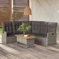 Set di Divani da Giardino 2 pz con Cuscini in Polyrattan Grigiocod mxl 95683