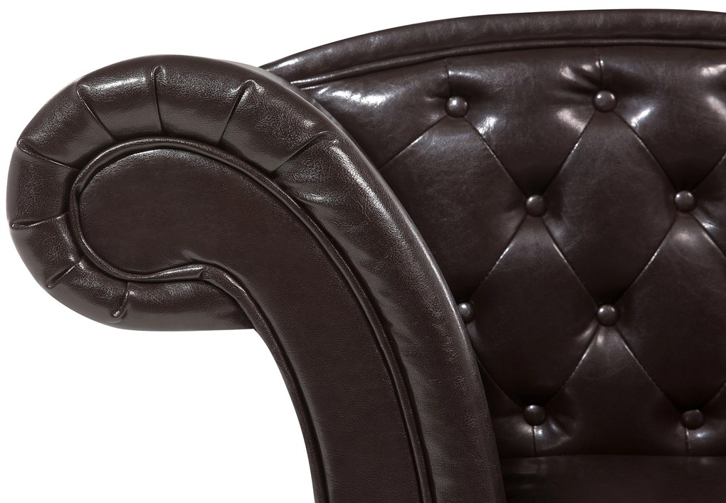 Chaise longue vintage sinistra in pelle sintetica marrone LATTES Beliani