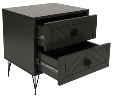 Comodino LUNA 55x50 cm antracite/nero