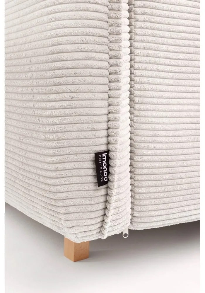 Divano angolare beige allungabile (con penisola a destra/a forma di "U") con rivestimento in velluto a coste Tori – Bonami Selection