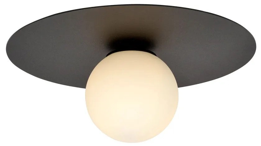 Lampada da soffitto Solar, Nera con sfera satinata E14 Colore del corpo Nero