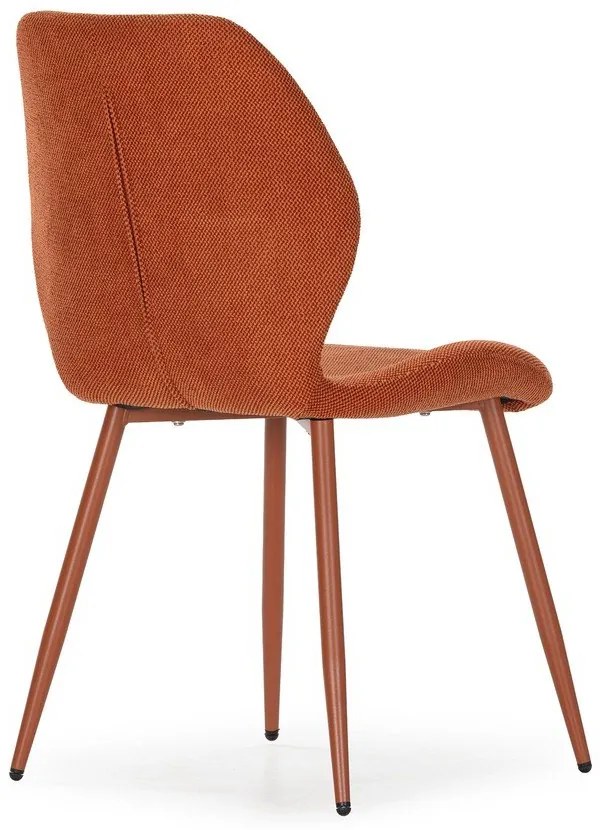 Sedie da pranzo in set color terracotta in imbottito 4 pz Ansu – Marckeric