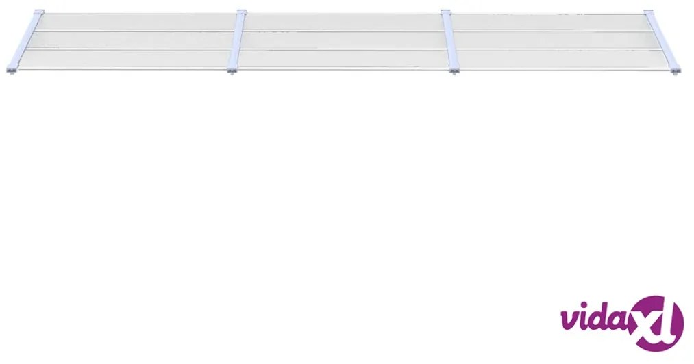 vidaXL Tettoia per Porta Grigio e Trasparente 358,5x90cm Policarbonato