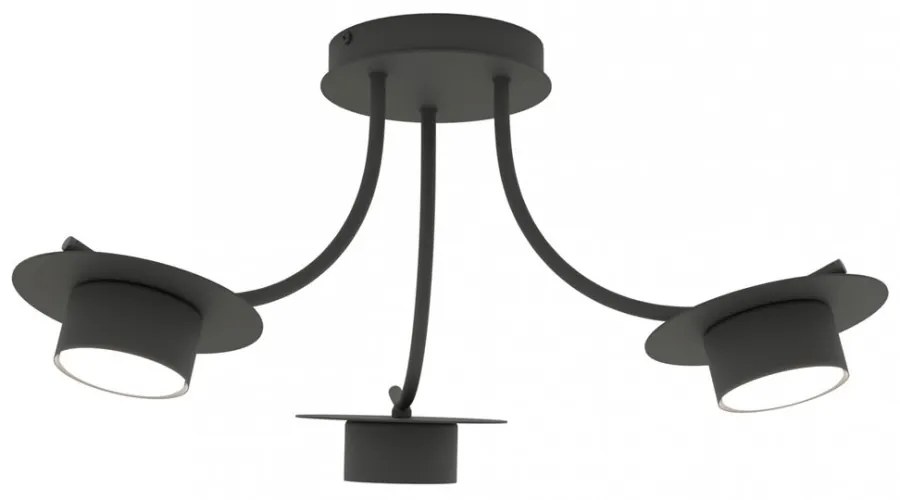 Lampada a soffitto in acciaio ENSO 3 nero da interno 3xGX53 Colore del corpo Nero
