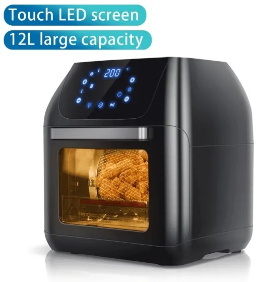 Aigostar - Forno ad aria calda 1400W/230V 12l nero