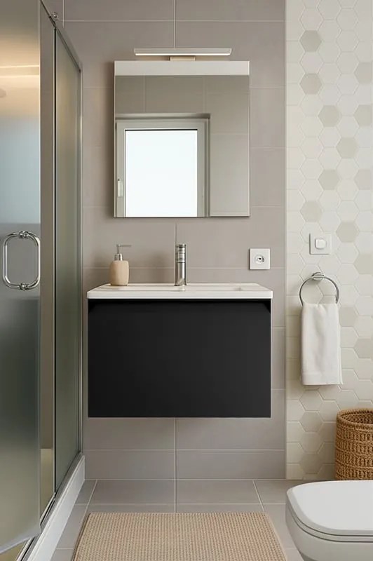 Mobile da bagno sotto lavabo Fusion antracite opaco L 59.5 x H 40 x P 45.5 cm 1 cassetto, lavabo non incluso