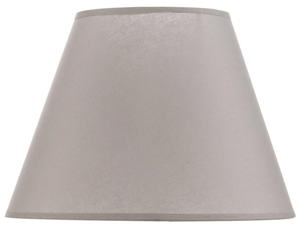 Paralume Sofia altezza 21 cm, grigio/bianco Duolla, Alluminio / Grigio / Zincato, Tessuto / Stoffa / Seta