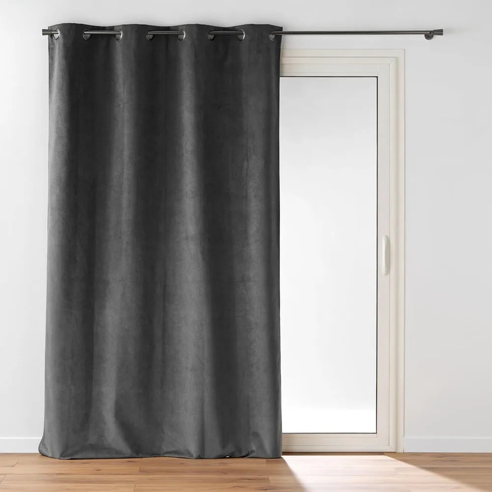 Tenda color antracite in velluto 140x260 cm Olympe – douceur d'intérieur