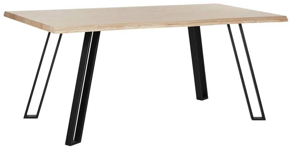 Tavolo da pranzo legno chiaro/nero 180 x 90 cm GRAHAM Beliani