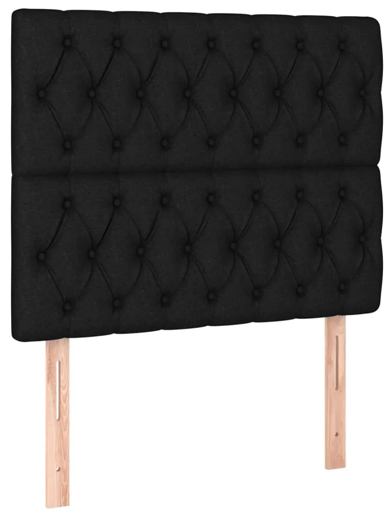 Testiere 2 pz nero 100 x 7 x 78/88 cm in tessuto