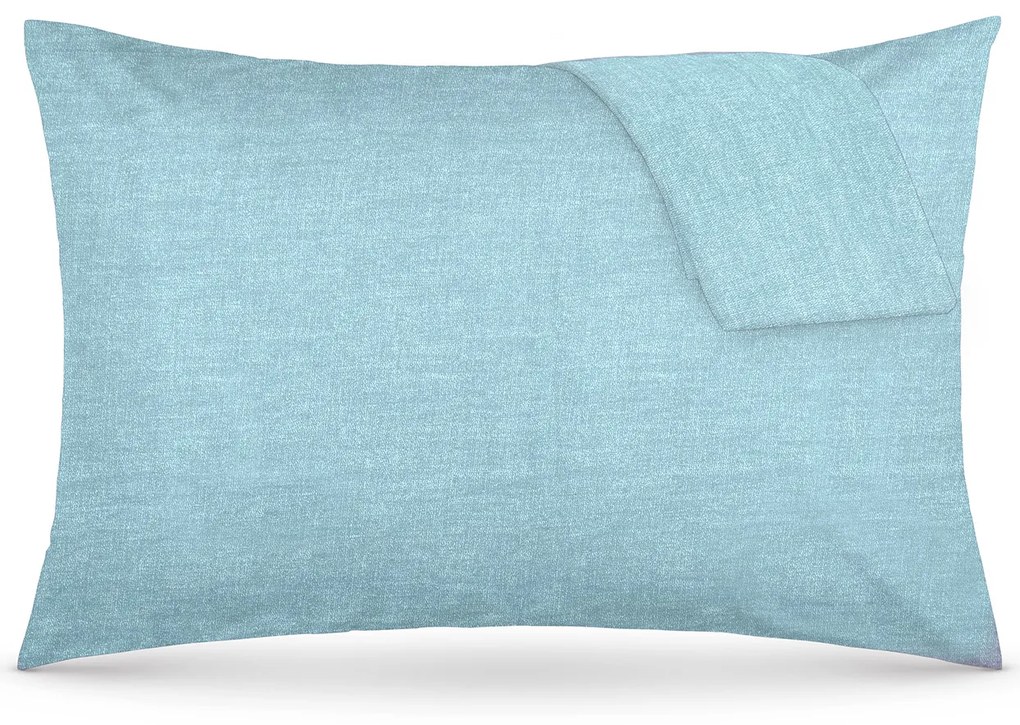 Coppia federe cotone azzurro