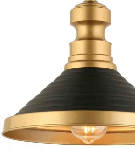 Lampadario sospeso MONZA con cavo 1xE27/40W/230V Ø 30 cm nero/oro