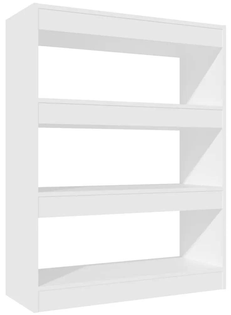 Libreria/Divisorio Bianco 80x30x103 cm in Legno Multistrato