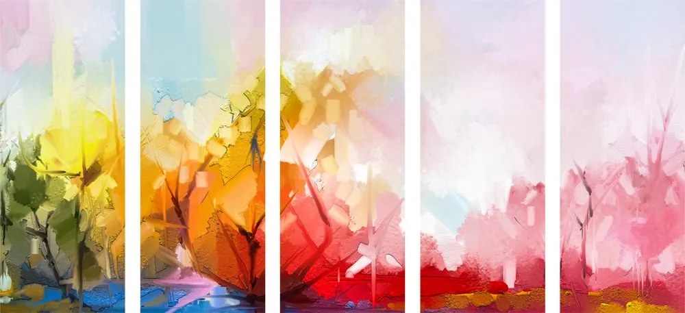 Quadri 5 pezzi – Natura astratta
