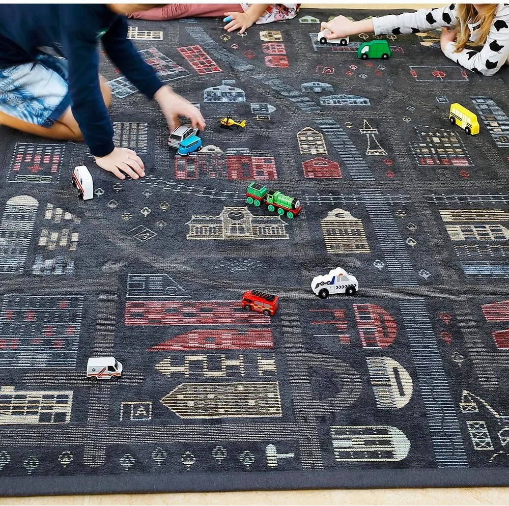 Tappeto nero reversibile per bambini , 140 x 200 cm Ülejõe - Narma