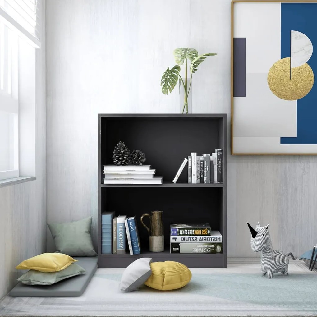 Libreria Grigia 60x24x76 Cm İn Legno Multistrato /