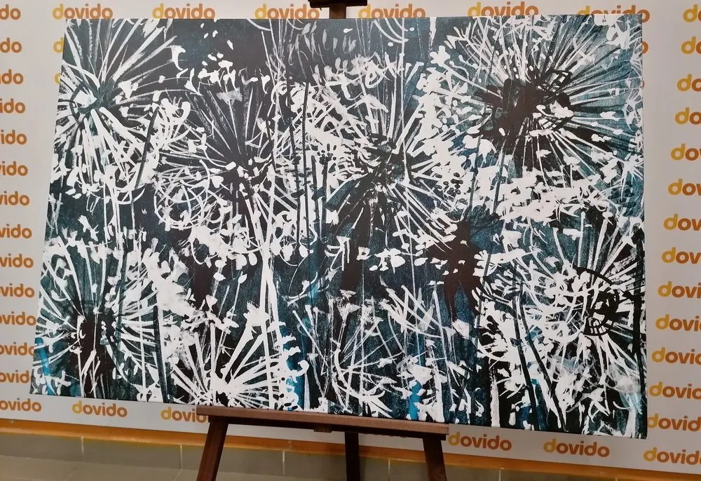 Quadro su tela – Soffione con elementi astratti