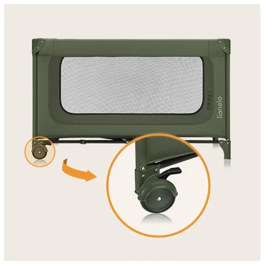 Lionelo - Lettino da viaggio JASMIN EASY FOLD Verde oliva