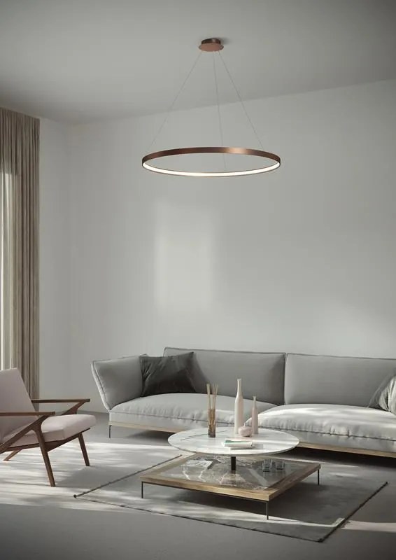 ANELLO Sforzin illuminazione Sospensione Ø109cm Rame opaco Dimmer