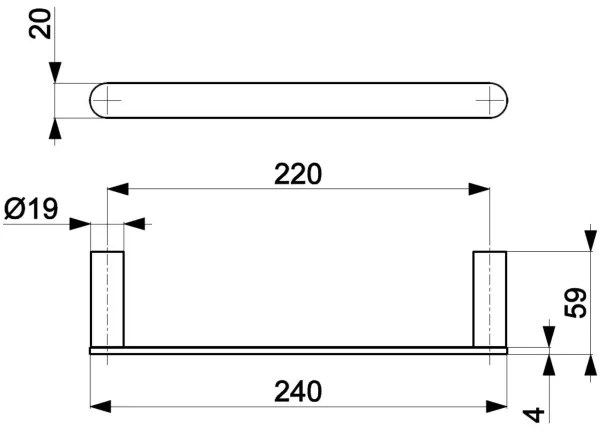 KFA Armatura 864-025-31 - Appendiabiti da parete 24 cm acciaio inossidabile/oro