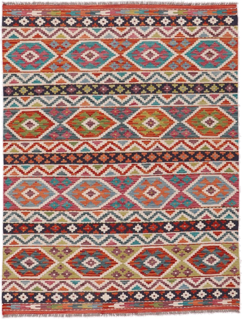 Kilim Tappeto 200x150 (Afghanistan) Tessuto A Mano