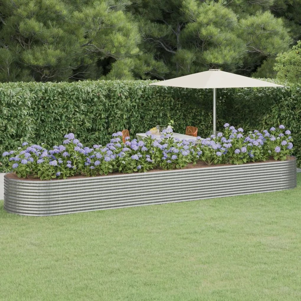 Letto Giardino Acciaio Vernice A Polvere 584x140x68cm Argento /