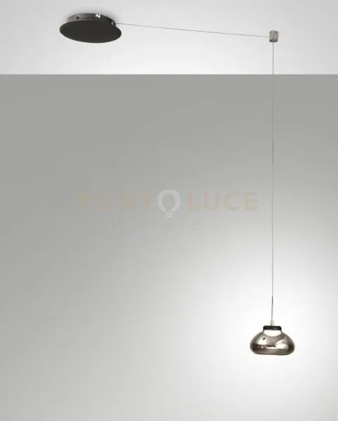 Arabella sospensione fume'  1 luce a led 3000k - 8w - 750 lm, spost...