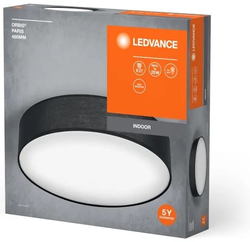 Ledvance - Plafoniera ORBIS PARIGI 3xE27/25W/230V nero