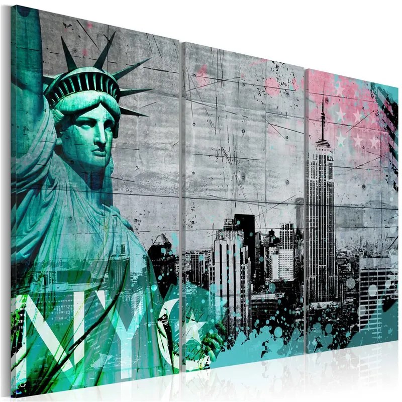 Quadro NYC collage III  Colore Grigio, Dimensioni e Misure 120x80