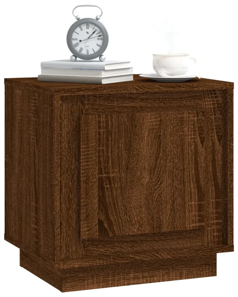 Comodini 2 pz rovere marrone 44x35x45 cm in legno multistrato