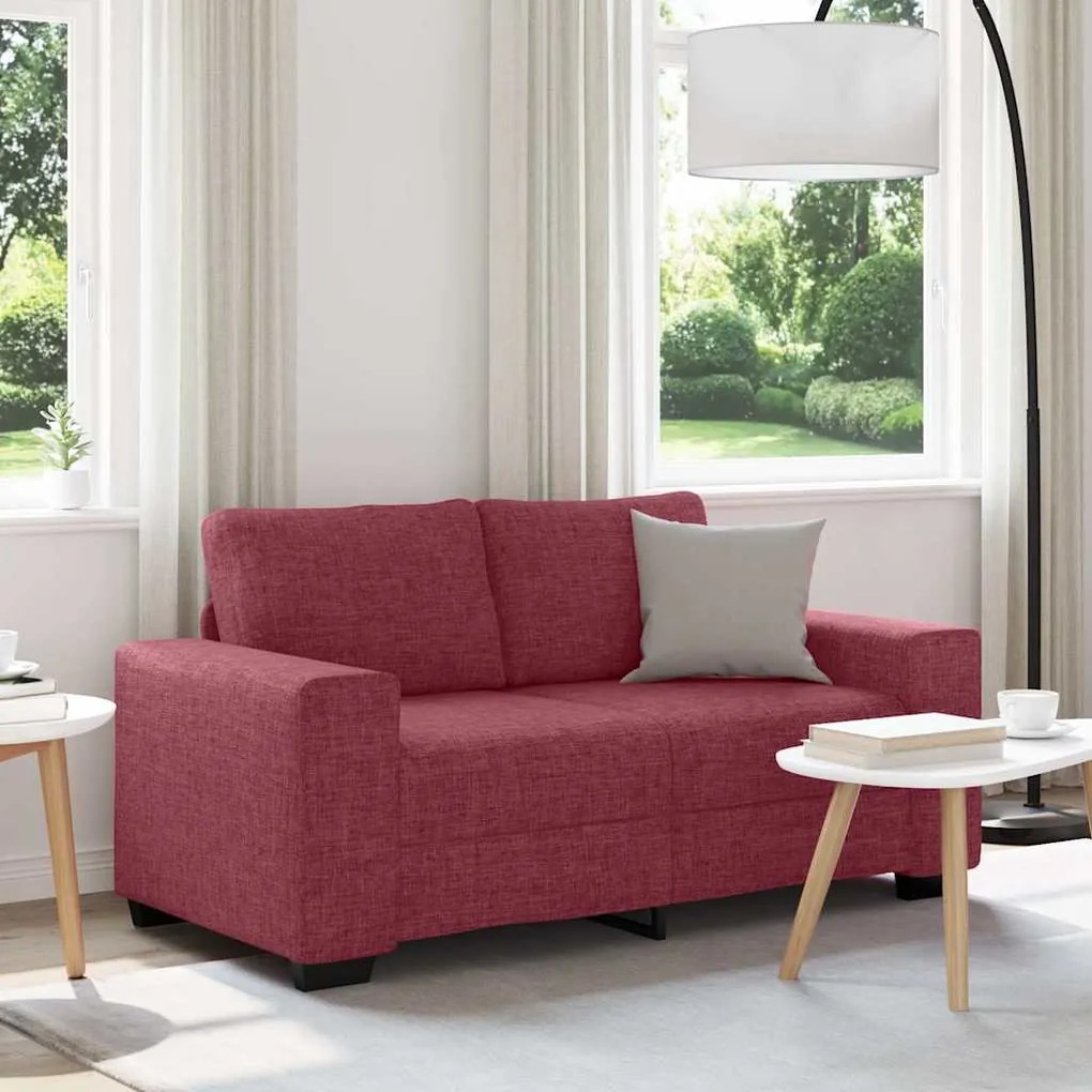 Divano A 2 Posti Rosso Vino 120 Cm İn Tessuto /