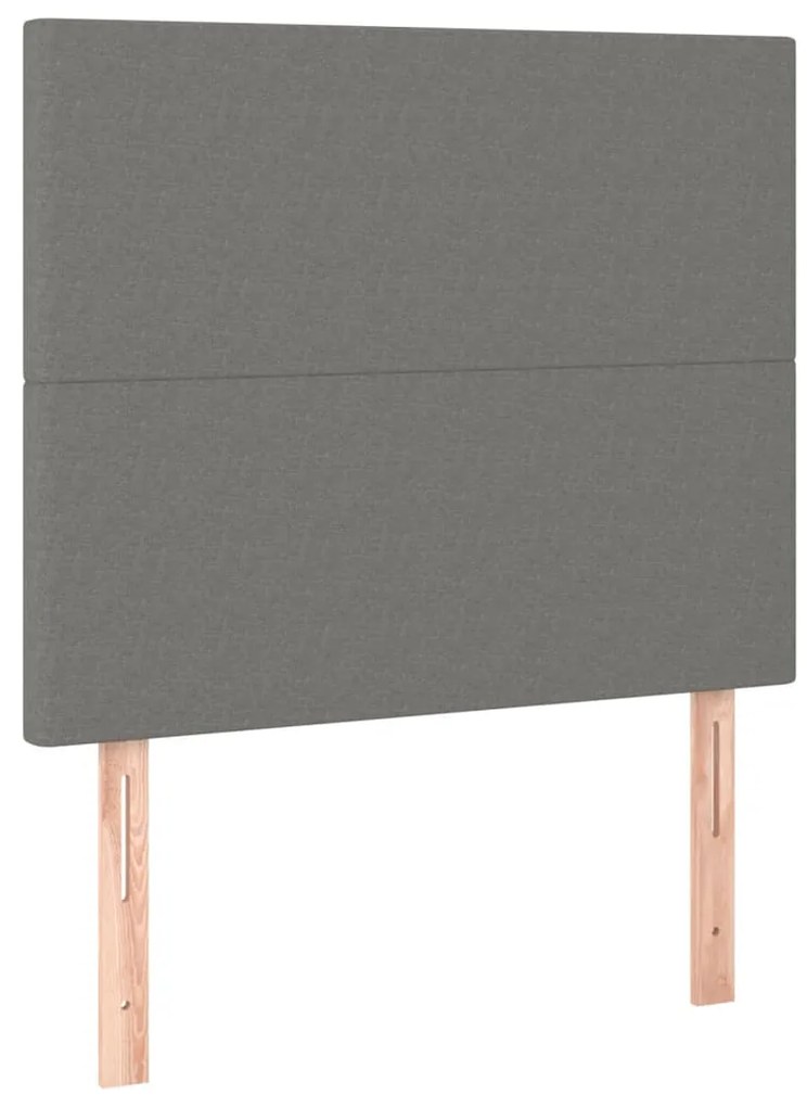 Testiera 2 pz grigio scuro 80x5x78/88 cm in tessuto