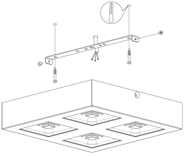Eglo 96794 - Plafoniera LED FERREROS 4xLED/6,3W/230V