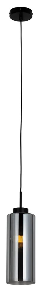 Lampada a sospensione smart nera con vetro fumé con Wifi ST64 - Laura