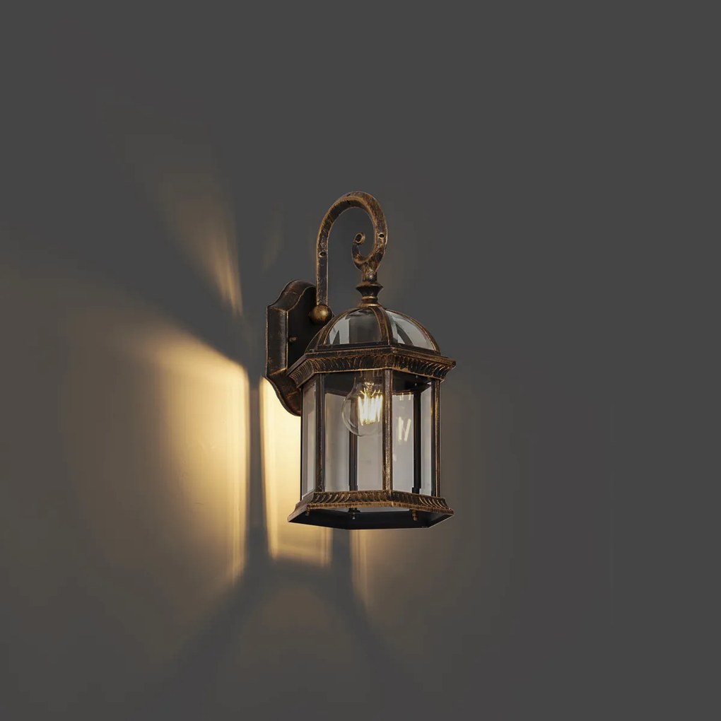 Lampada da parete da esterno classica oro antico IP44 - Glasgow