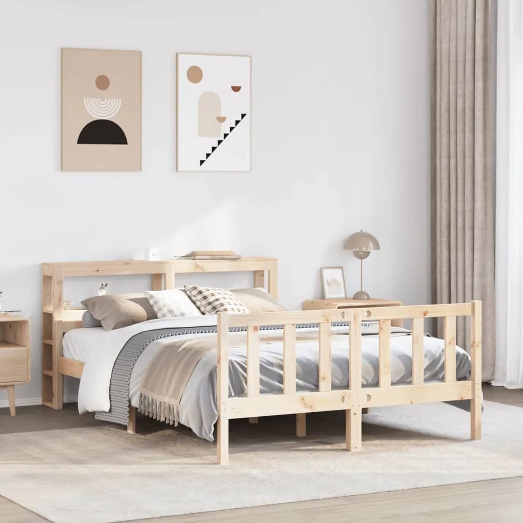 Letto Senza Materasso 160x200 Cm İn Legno Massello Di Pino /
