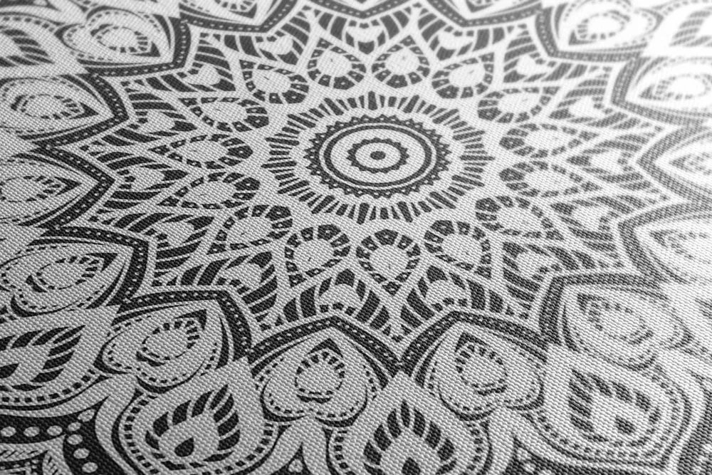 Quadro su tela – Mandala armonia in bianco e nero