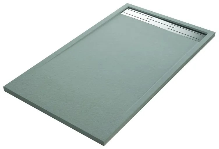 Piatto doccia SENSEA in resina Neo Metal Grid grigio L 80 x L 140 x H 3.5 cm opaco effetto pietra