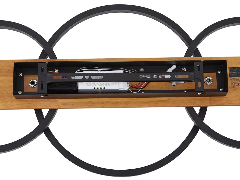 Plafoniera di design nera rotonda con LED dimmerabile a 3 livelli - Nimue