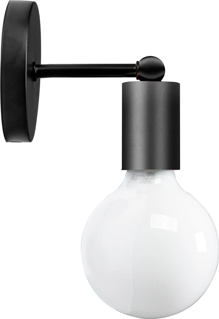 Lampada Da Muro Di Parete Metallico Black 392205