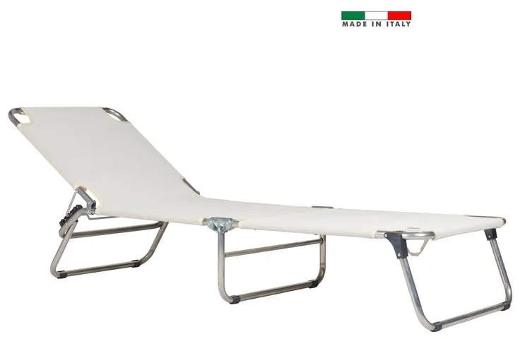 Lettino senza cuscino Sun FIAM in alluminio grigio e seduta beige