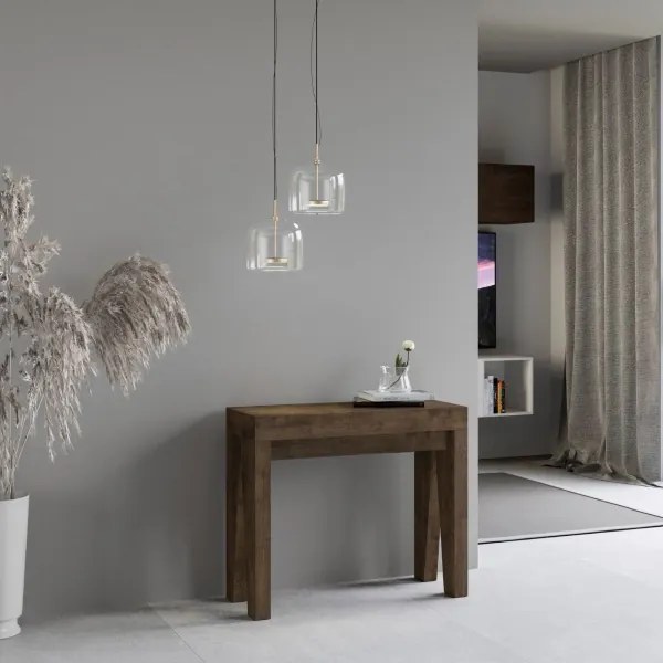 Consolle 90x40 cm allungabile a 196 cm NAXY SMALL Noce