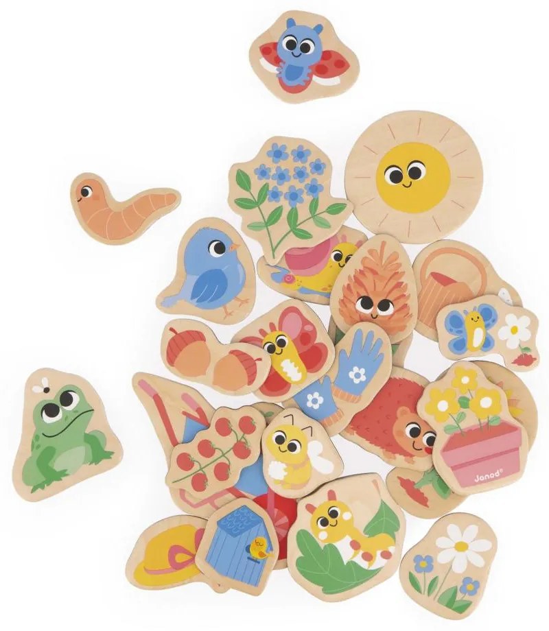 Magneti in legno - Giardino - 24 pezzi