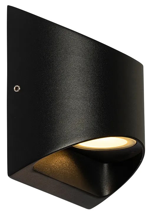 Lampada da parete per esterni moderna nera con LED 2 luci IP54 - Mal