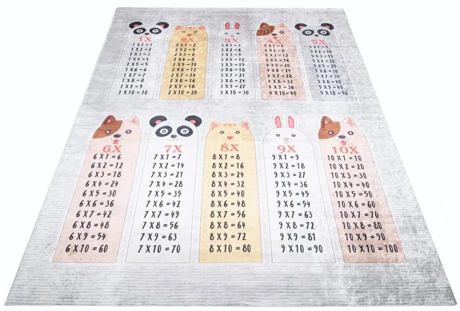 Tappeto per bambini con il motivo di una piccola tavola di moltiplicazione Larghezza: 160 cm | Lunghezza: 220 cm
