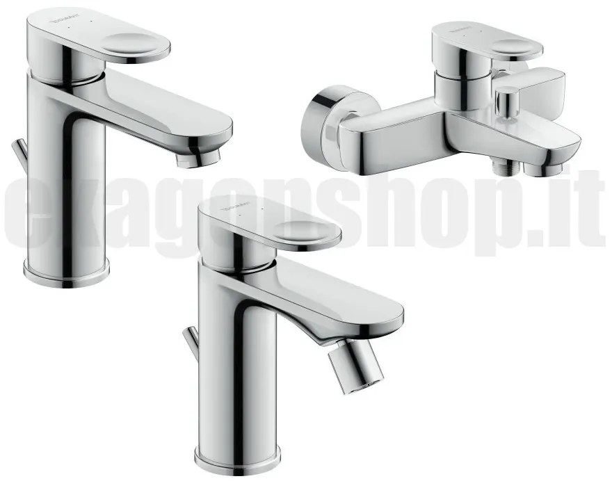 Duravit B.3 serie Miscelatori Monocomando per Lavabo, Bidet E Vasca Cromo 3pz