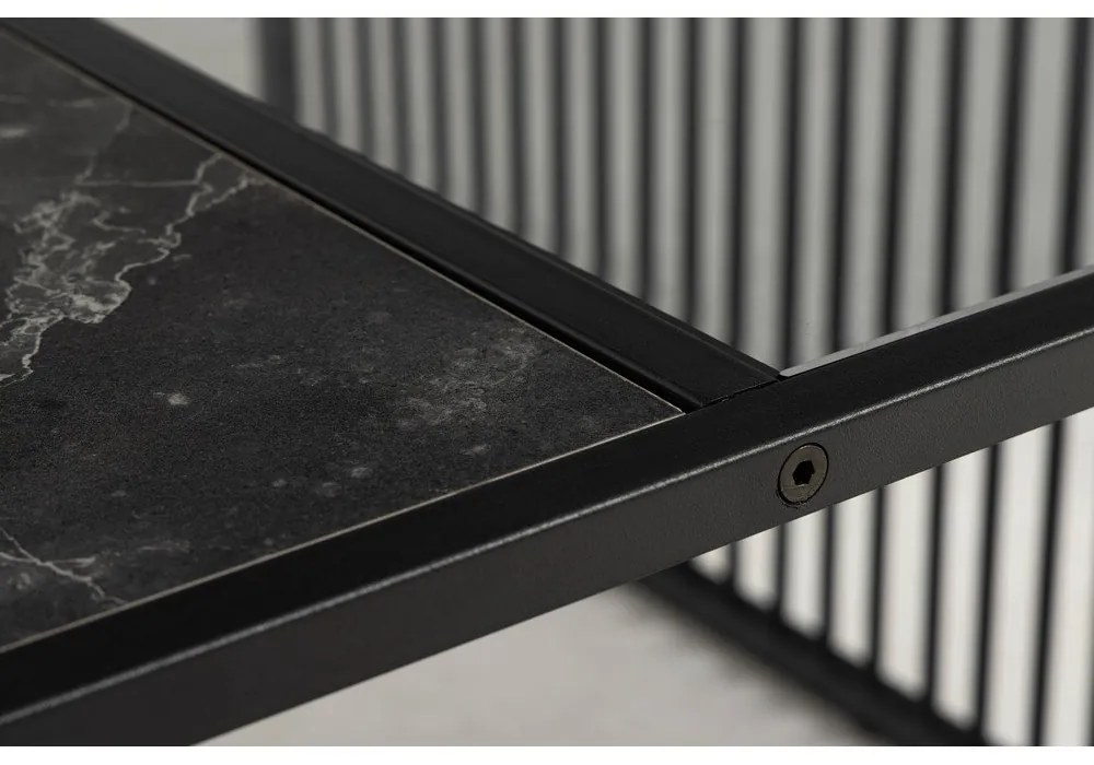 Tavolino nero con piano in vetro 80x80 cm Strington - Actona